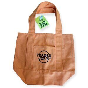 Trader Joe’s Pumpkin Orange Canvas Tote Mini Trick Or Treat Bag Reusable NWT